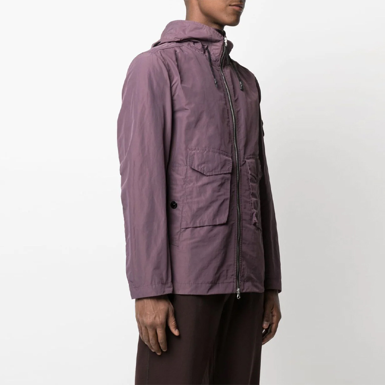 Stone Island  Purple Zip-Up Hoodie Jacket with Sleeve Patch. 741541122-V0011 圖 5