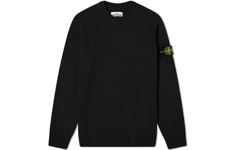Stone Island  Retro Wool Long Sleeve Sweater Black 7315552A3-V0029