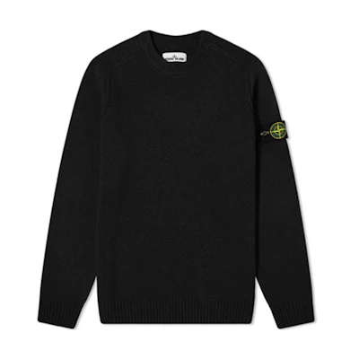 Stone Island Retro Wool Long Sleeve Sweater Black 7315552A3-V0029