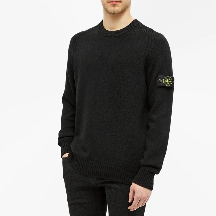Stone Island  Retro Wool Long Sleeve Sweater Black 7315552A3-V0029 圖 3