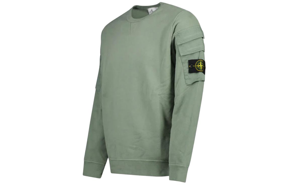 STONE ISLAND  Sage Green Pocket Sleeve Crewneck Sweatshirt 791560577-V0055 圖 4