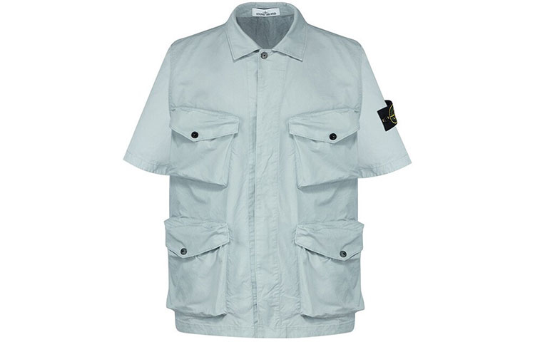 Stone Island  Short Sleeve Utility Shirt Pearl Gray 751510210-V0061