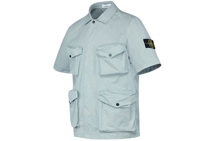 Shop Stone Island 短袖多功能襯衫 珍珠灰 751510210-V0061