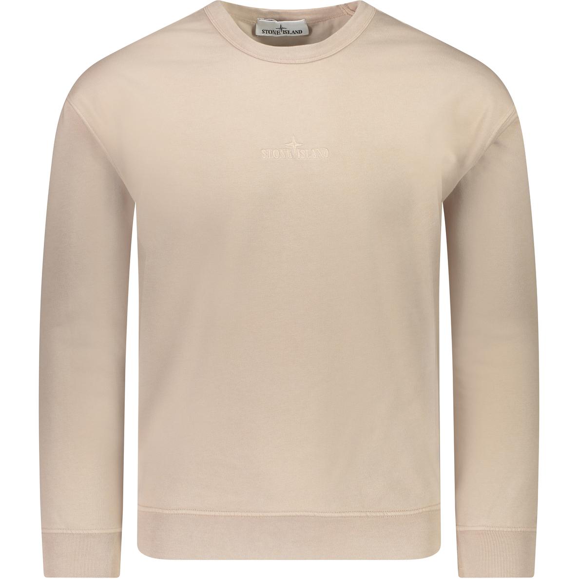 Stone Island  Slim Fit Crewneck Sweatshirt Beige with Logo Embroidery. 781562951-V0092