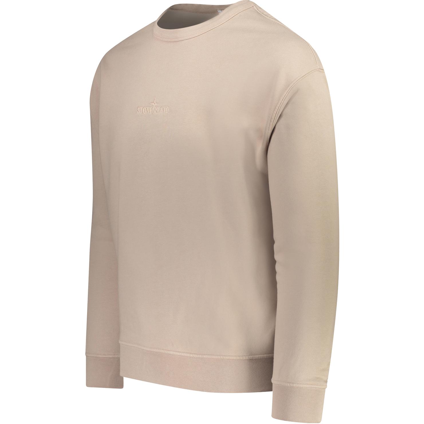 Stone Island  Slim Fit Crewneck Sweatshirt Beige with Logo Embroidery. 781562951-V0092 圖 4