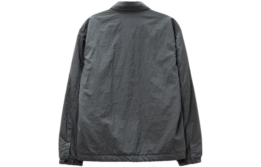 STONE ISLAND  Solid Color Button-Up Jacket in Lead Gray. 7915Q0819-V0062 圖 3