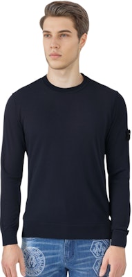 ストーンアイランド 無地クルーネックニットセーター - ブルー 7915510C4-A0020 Purchase ストーンアイランド 無地クルーネックニットセーター - ブルー 7915510C4-A0020