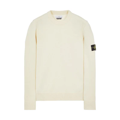 STONE ISLAND Solid Color Crewneck Pullover Sweater White 7915508A3-V0099