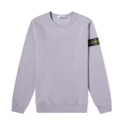 Stone Island Solid Color Crewneck Sweatshirt Lilac Purple. 791562420-V0047