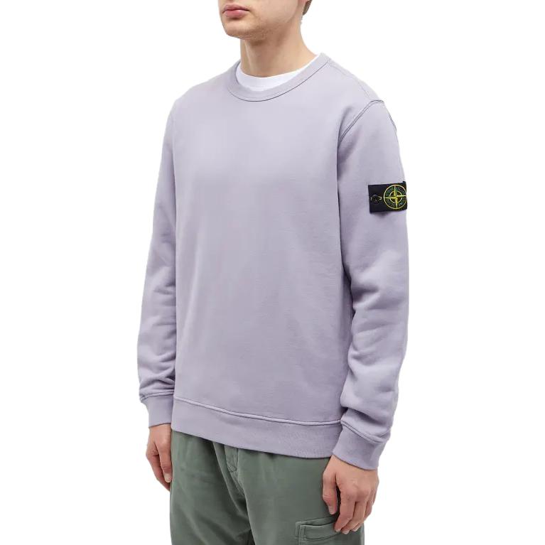 Stone Island  Solid Color Crewneck Sweatshirt Lilac Purple. 791562420-V0047 圖 5