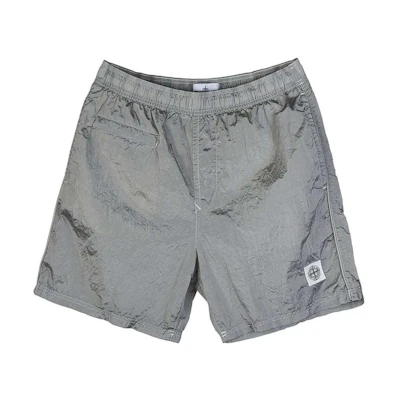 STONE ISLAND Solid Color Drawstring Shorts Ice Gray 7615B0243-V0003