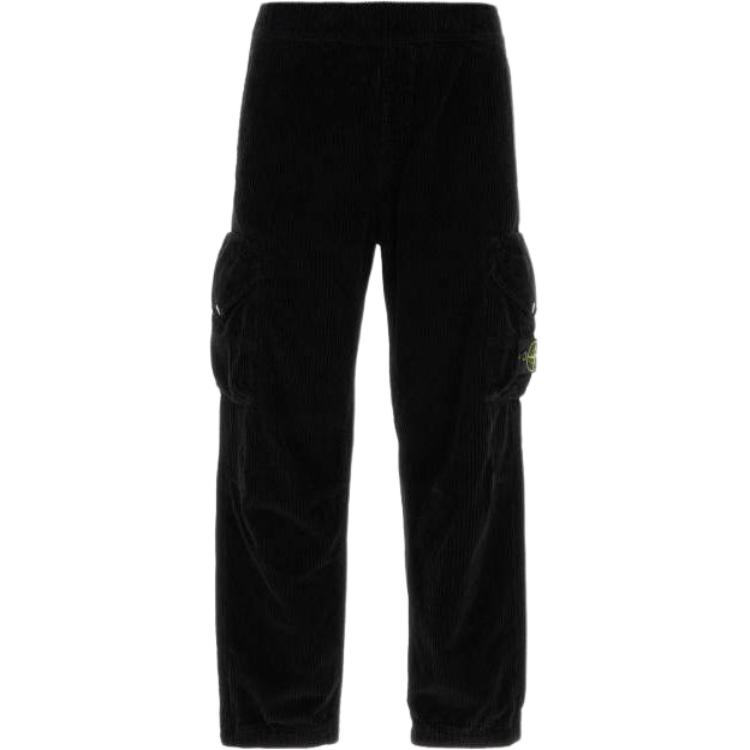 STONE ISLAND  Solid Color Elastic Waist Casual Pants 791532611-V0029