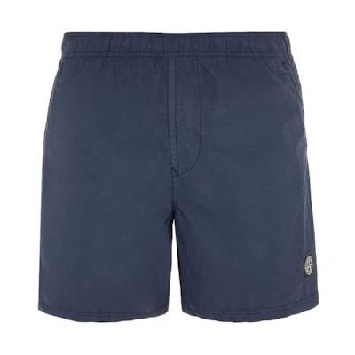 STONE ISLAND Solid Color Elastic Waist Casual Shorts - Dark Blue 7615B0946-V0020