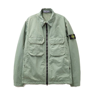 Stone Island Solid Color Green Collared Jacket 7915Q0721-V0055