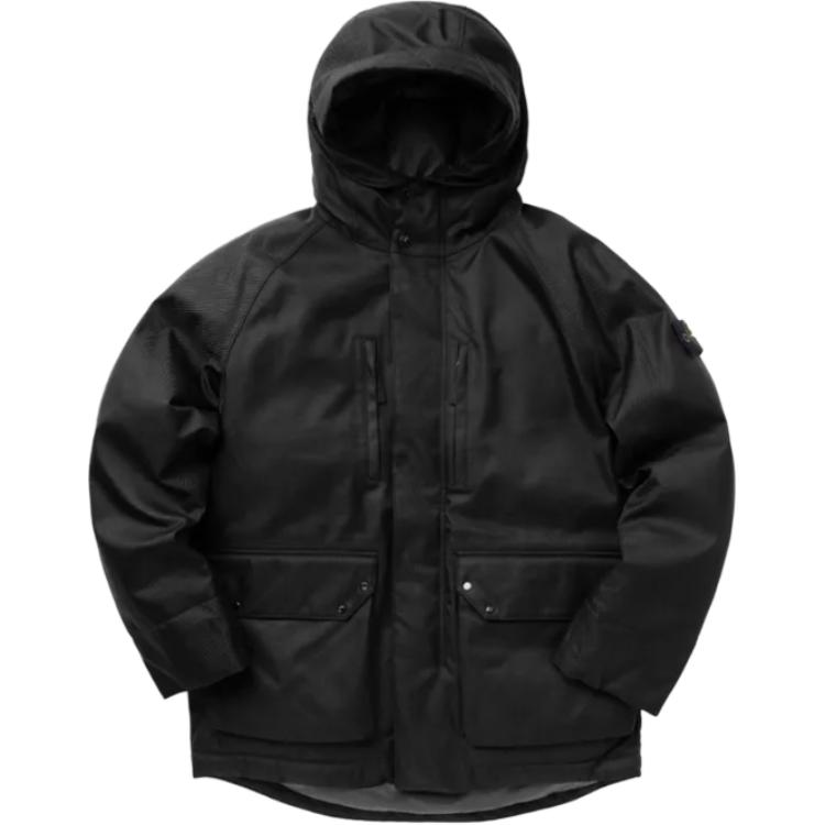 STONE ISLAND  Solid Color Hooded Zip-Up Jacket Black 811544736-V0029 圖 2
