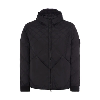 STONE ISLAND Solid Color Logo Patch Quilted Hooded Jacket 781541831-V0029