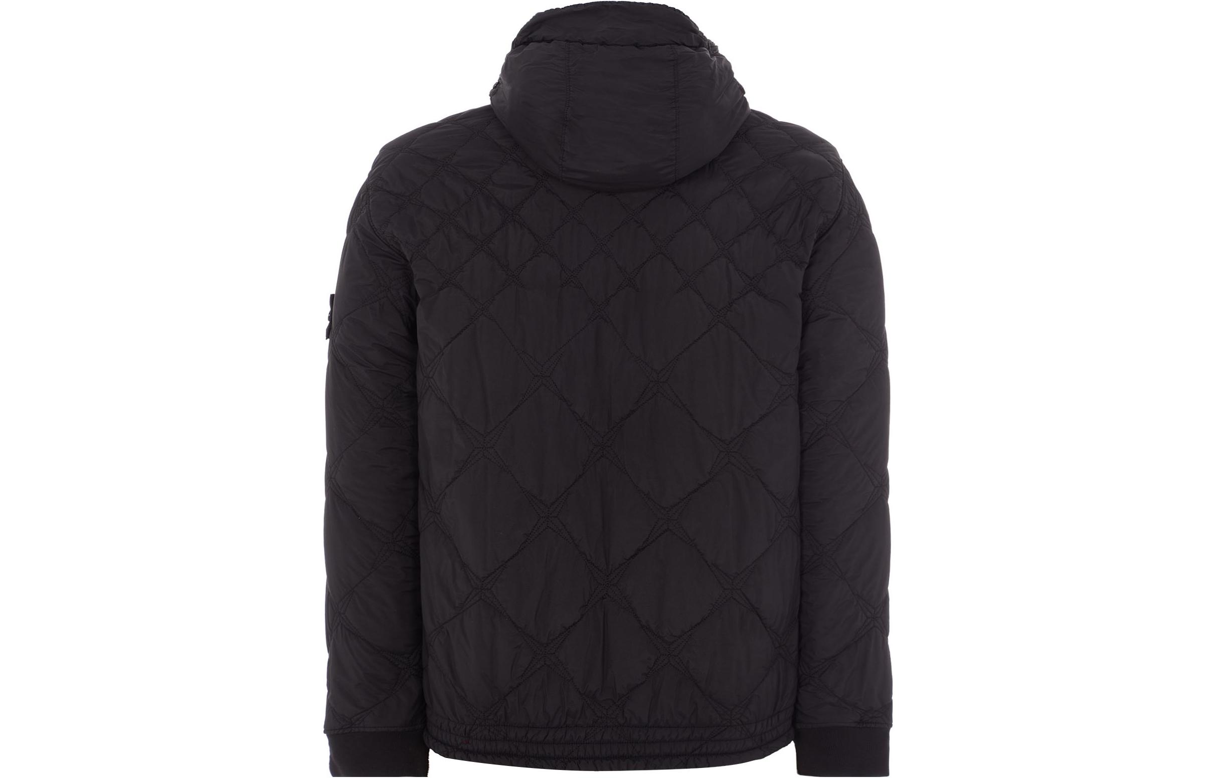 STONE ISLAND  Solid Color Logo Patch Quilted Hooded Jacket 781541831-V0029 圖 3