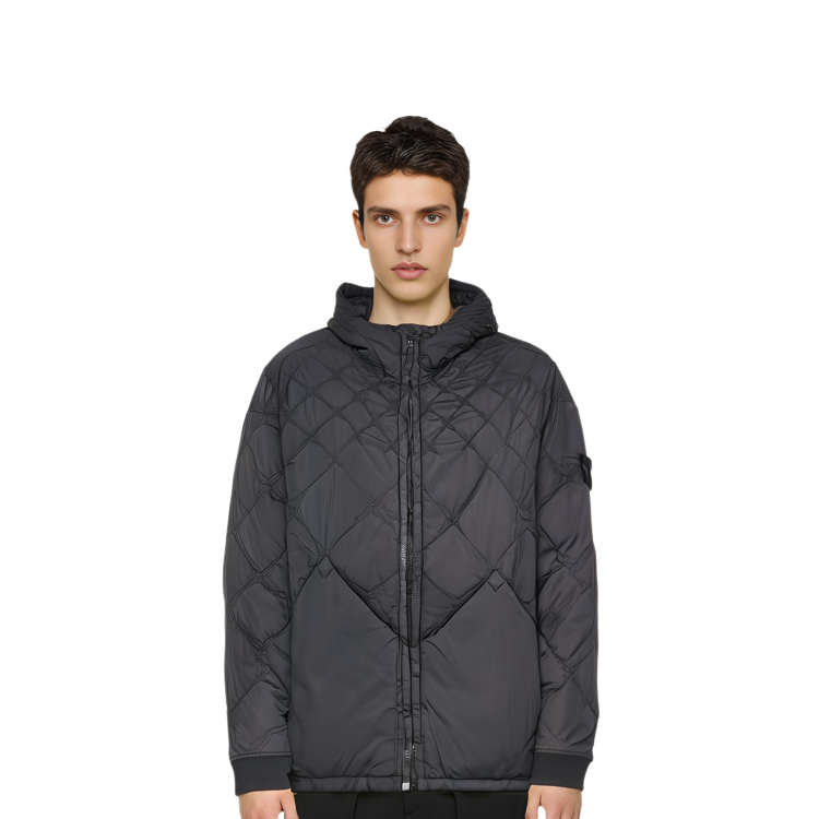 STONE ISLAND  Solid Color Logo Patch Quilted Hooded Jacket 781541831-V0029 圖 7