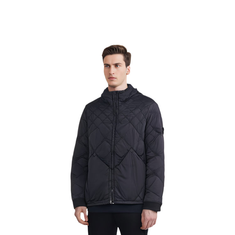 STONE ISLAND  Solid Color Logo Patch Quilted Hooded Jacket 781541831-V0029 圖 8
