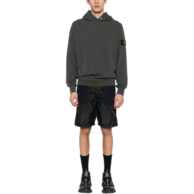 Stone Island  Solid Color Logo Pullover Hoodie - Charcoal Gray 801565860-V0165 圖 3