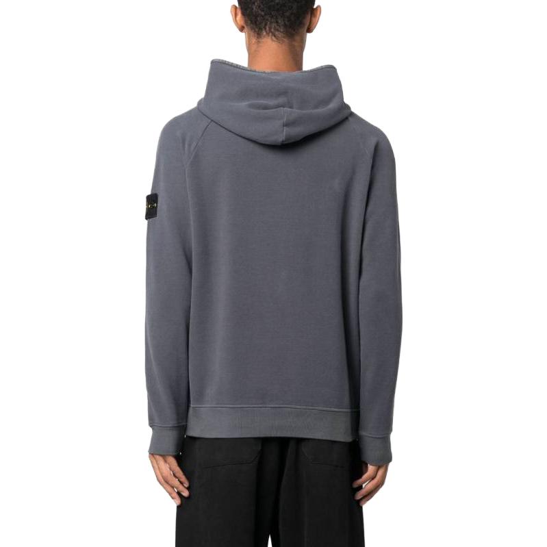 STONE ISLAND  Solid Color Pullover Hoodie with Drawstring Grey. 791561252-V0062 圖 4