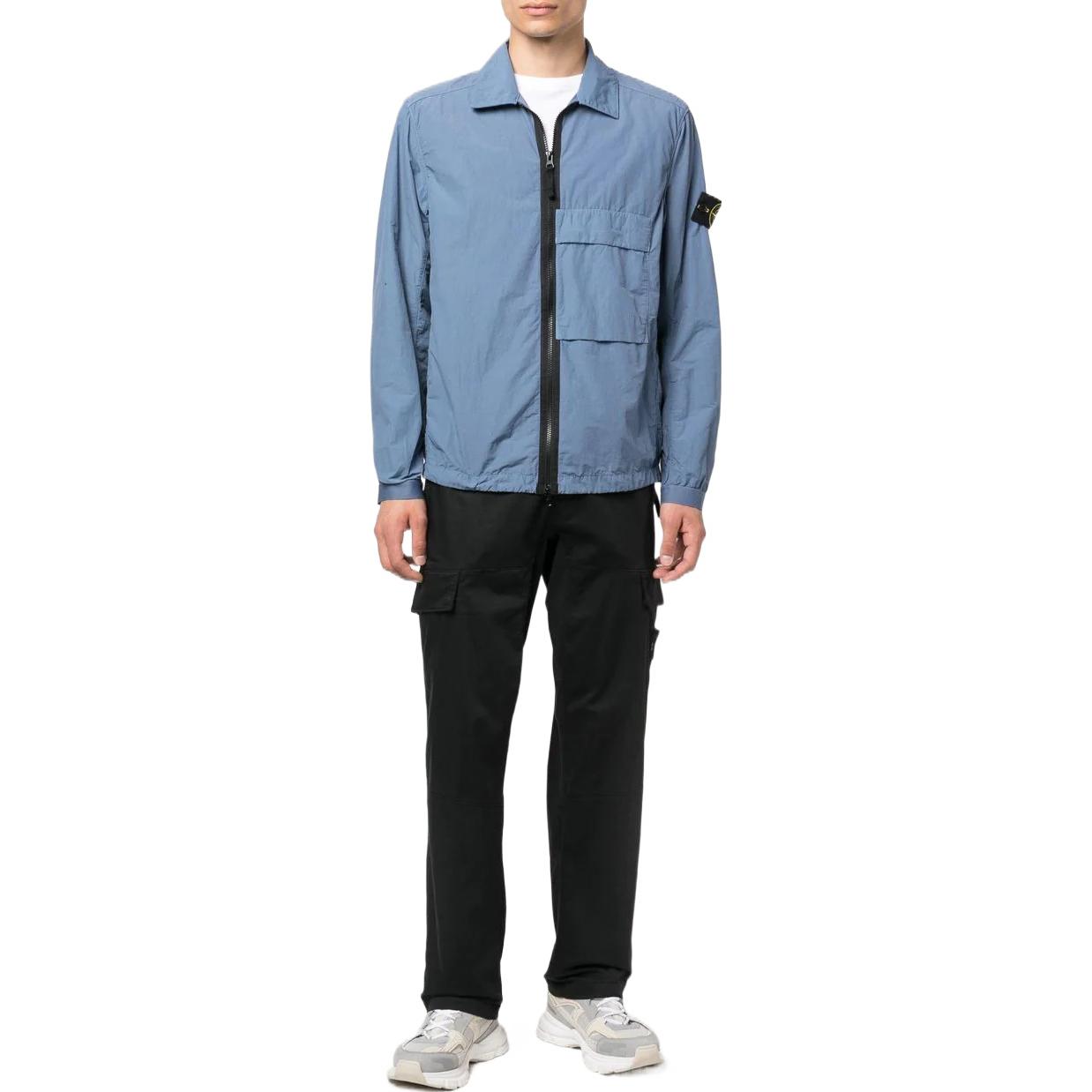 STONE ISLAND  Solid Color Zip-Up Collar Jacket Blue 771510303-V0024 圖 3