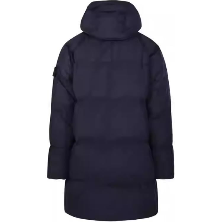 STONE ISLAND  Solid Color Zip-Up Hooded Long Jacket - Blue 811570123-V0020 圖 3