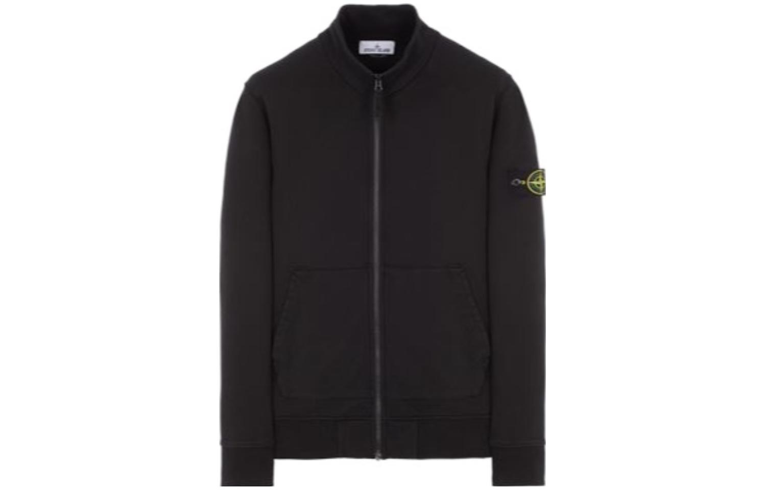 STONE ISLAND  Solid Color Zip Jacket Black Casual Outerwear 101564351-A0029