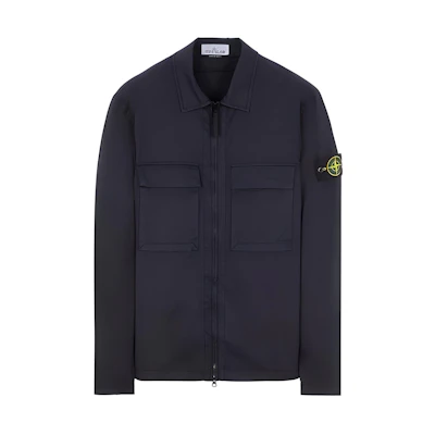 STONE ISLAND Solid Color Zip Jacket Blue 801510812-V0020