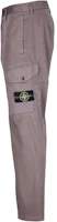 Shop STONE ISLAND 灰棕色純色拉鍊直筒休閒長褲 811533908-V0075