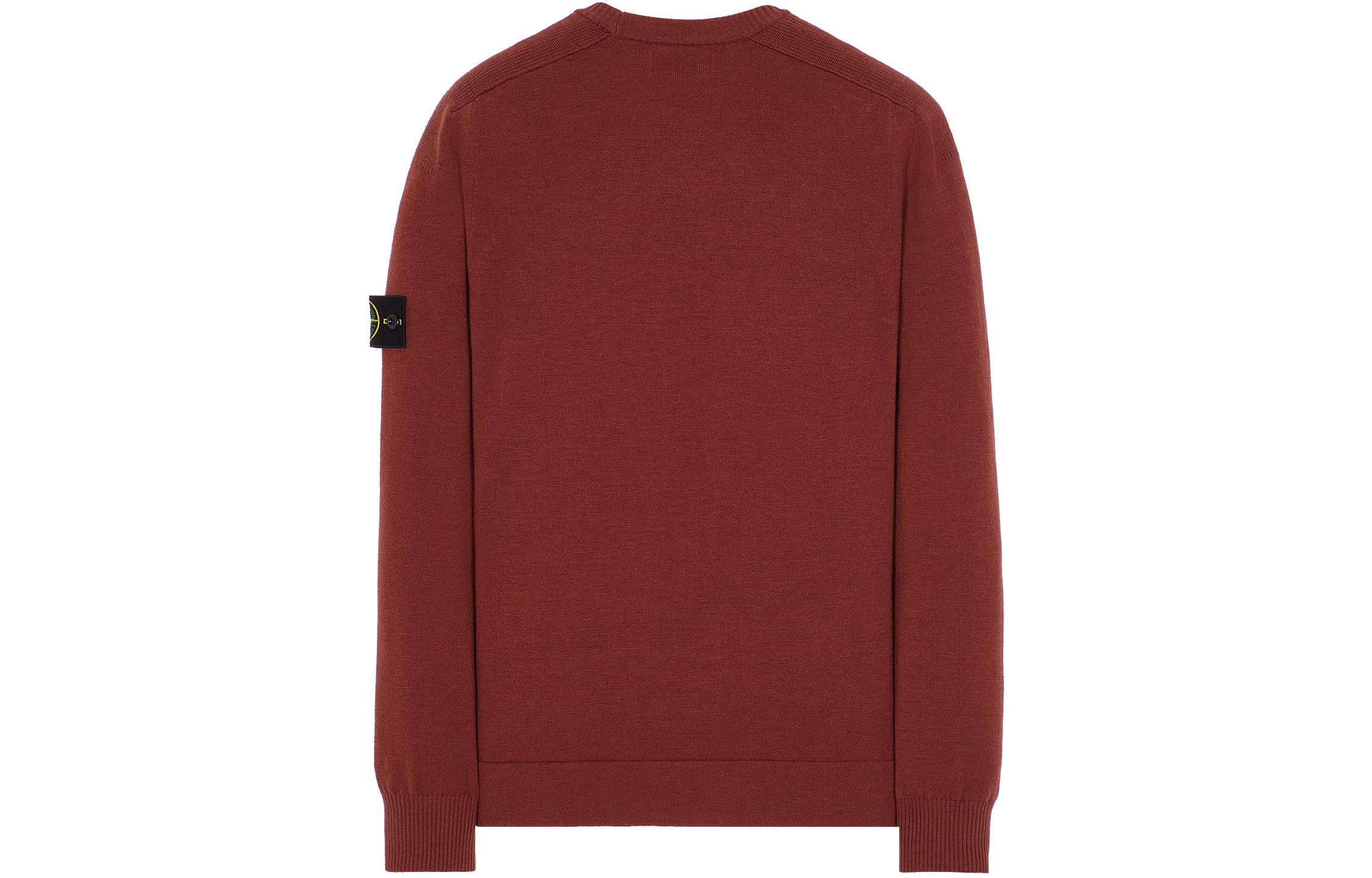 Stone Island  Solid Crewneck Pullover Sweatshirt Red-Brown 791563051-V0077 圖 3