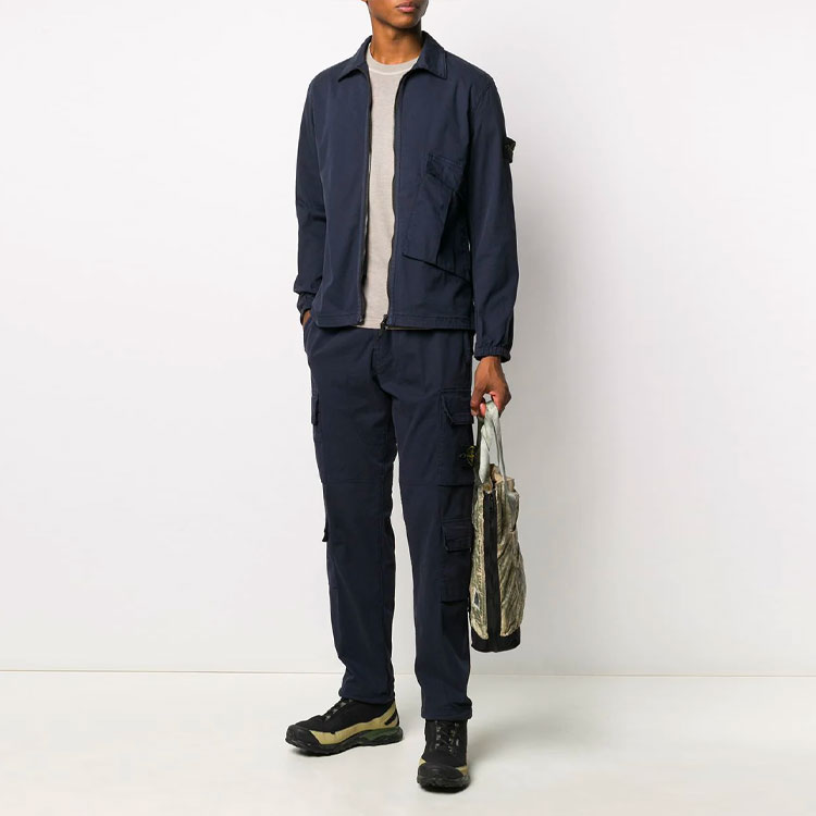 STONE ISLAND  Solid Logo Patch Zip Jacket Deep Blue 731510310-V0028 圖 3