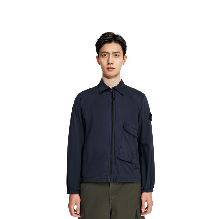 STONE ISLAND  Solid Logo Patch Zip Jacket Deep Blue 731510310-V0028 圖 6