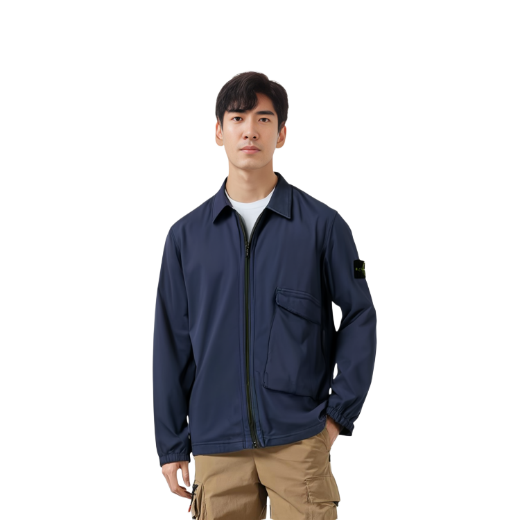 STONE ISLAND  Solid Logo Patch Zip Jacket Deep Blue 731510310-V0028 圖 7