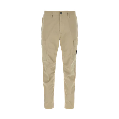 STONE ISLAND Solid Zipper Tapered Casual Pants Light Brown 801530410-V0095