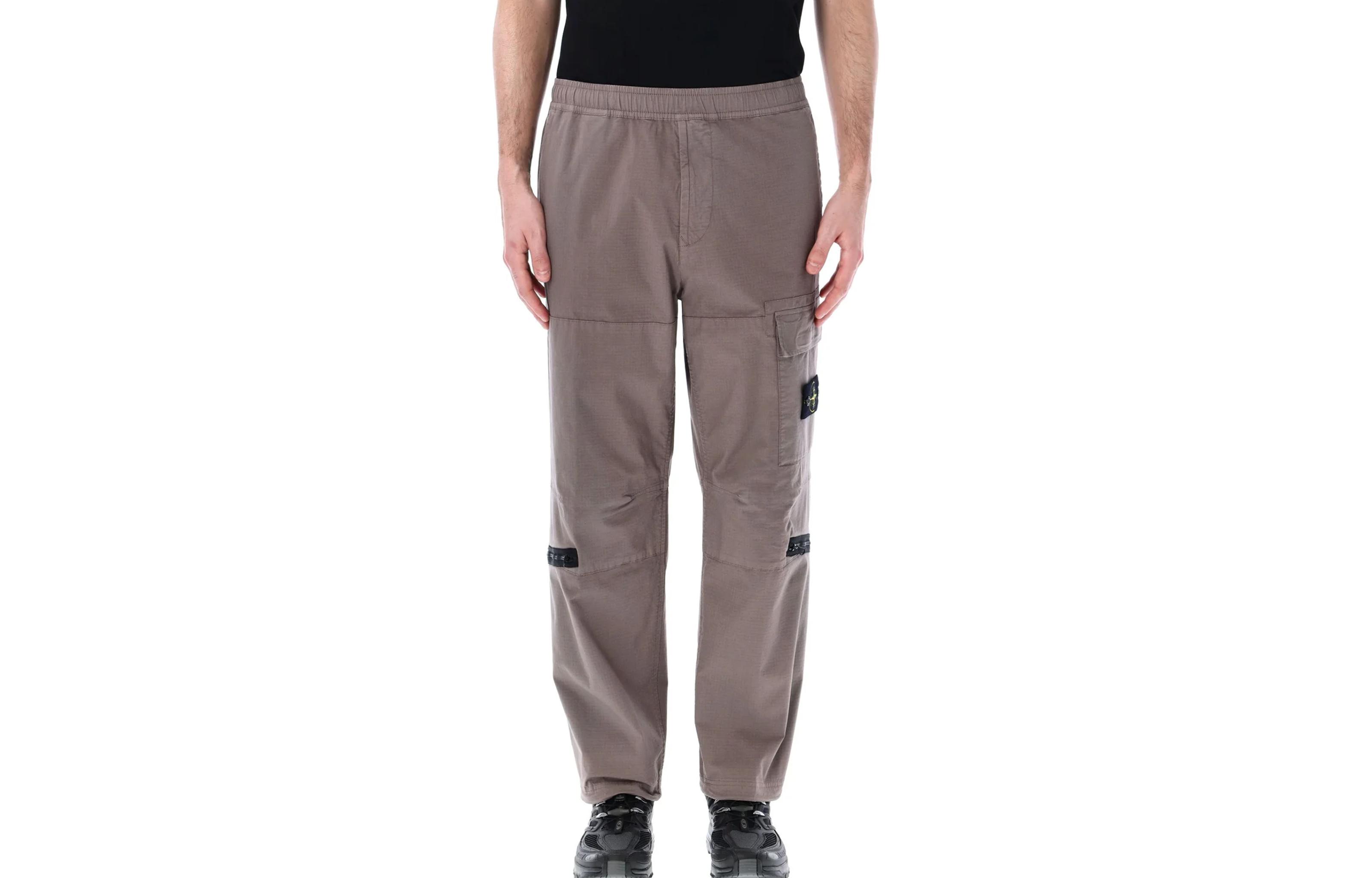 Stone Island  Straight-Leg Cargo Pants with Logo Patch in Light Brown. 801532611-V0092 圖 2
