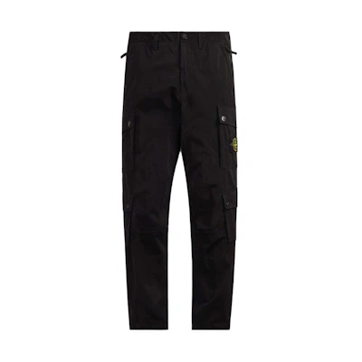 Stone Island Straight-Leg Zipper Cargo Pants Petrol Color with Logo Pocket 771531104-V0057