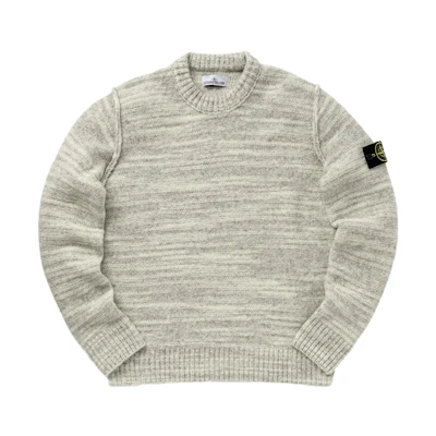 Stone Island Striped Crewneck Loose-Fit Sweater White 7915532D3-V0097