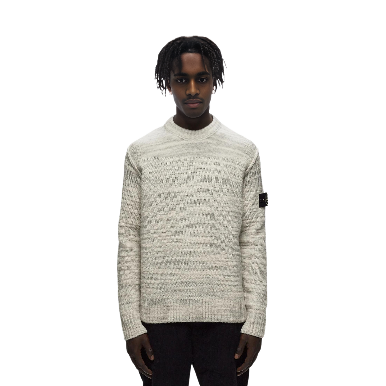Stone Island  Striped Crewneck Loose-Fit Sweater White 7915532D3-V0097 圖 3