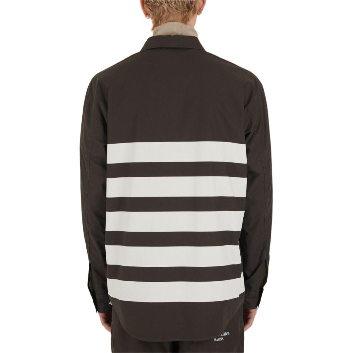 STONE ISLAND  Striped Logo Button-Up Long Sleeve Jacket Dark Gray 8015109X3-V0065 圖 5