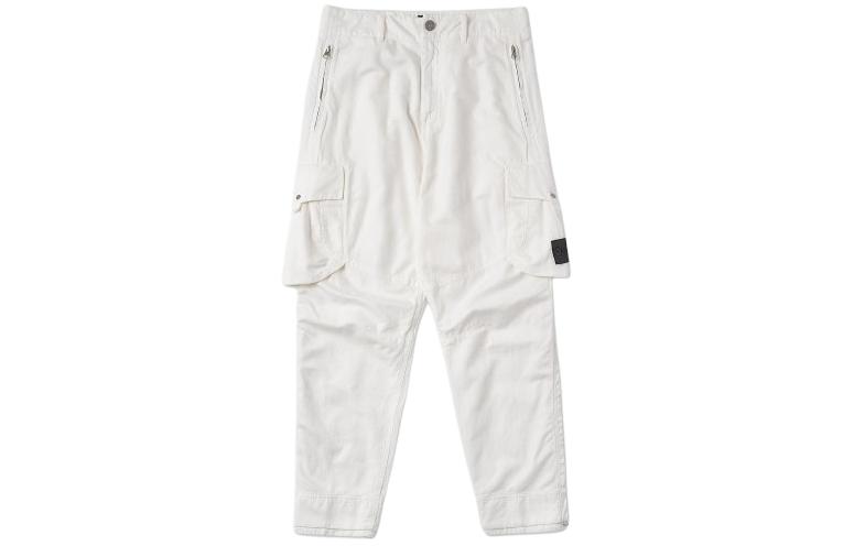 Order STONE ISLAND Seluar Cargo Tirus Putih - Warna Solid dengan Poket Berzip 761930318-V0099
