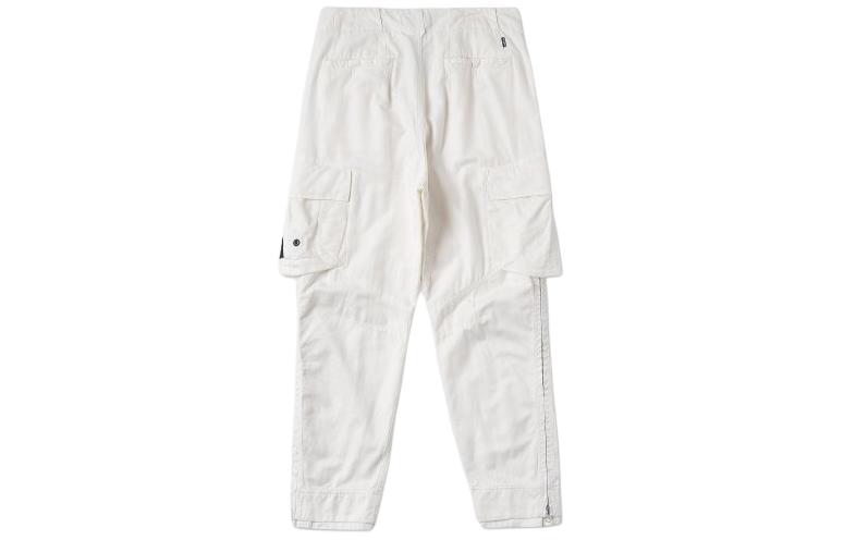 Lookbook STONE ISLAND Seluar Cargo Tirus Putih - Warna Solid dengan Poket Berzip 761930318-V0099