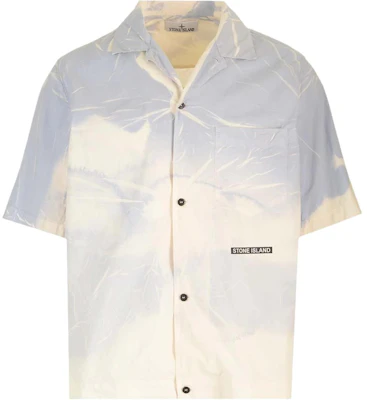 STONE ISLAND 白色徽標印花釘扣襯衫式POLO衫 801512393-V0040 Order STONE ISLAND 白色徽標印花釘扣襯衫式POLO衫 801512393-V0040