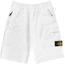 Order Stone Island White Compass Patch Elastic Waist Casual Shorts. 781564060-V0001