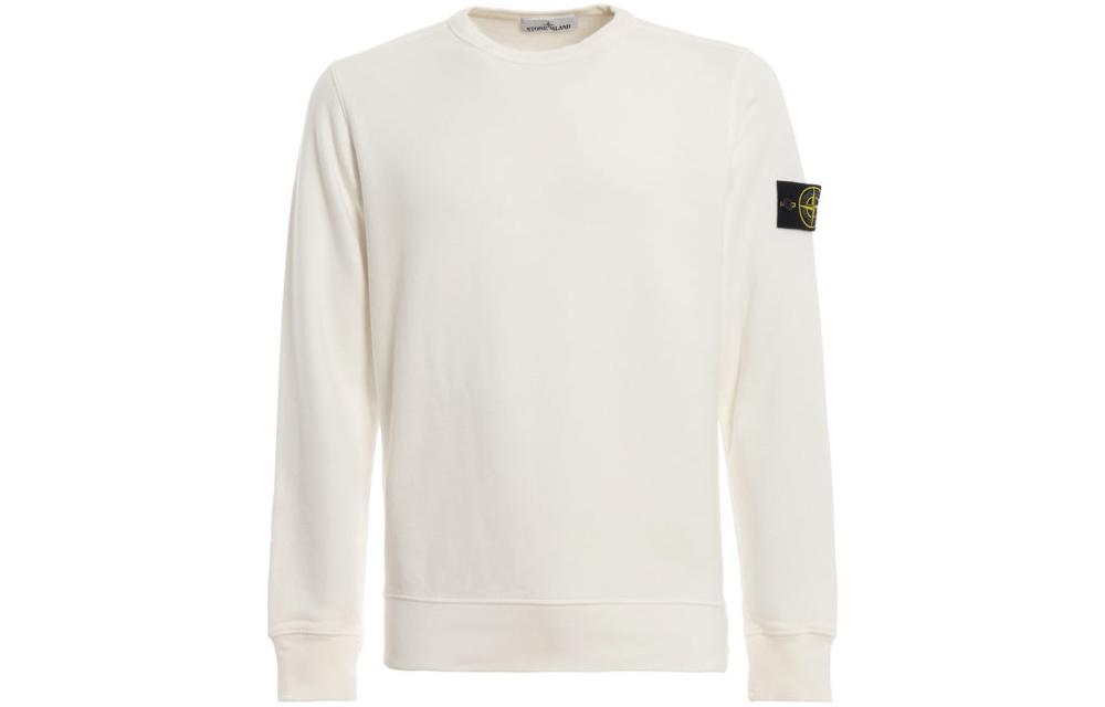 STONE ISLAND  White Crewneck Pullover Slim Fit Long Sleeve Sweatshirt 711562720-V0099 圖 2