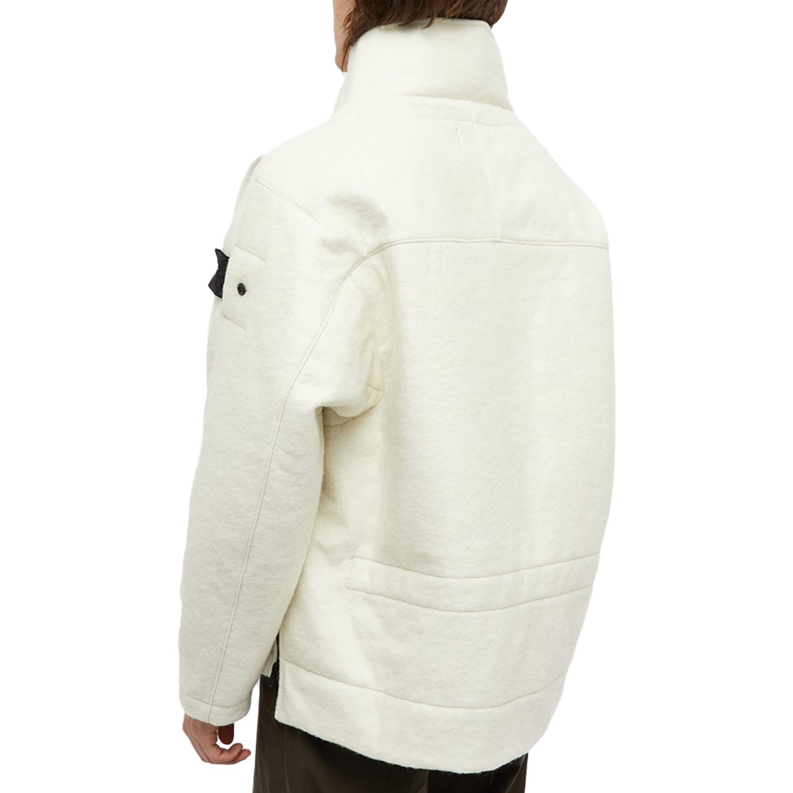 STONE ISLAND  White Half-Zip Pullover Jacket with Pocket 771940414-V0099 圖 4
