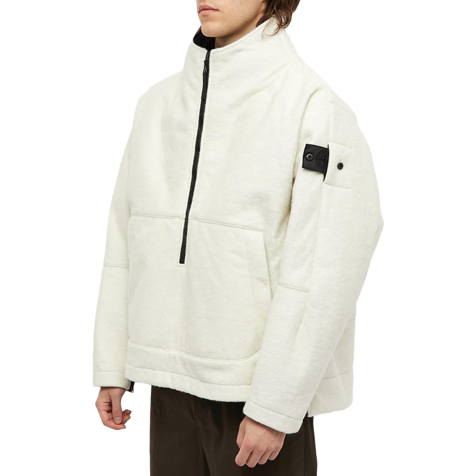 STONE ISLAND  White Half-Zip Pullover Jacket with Pocket 771940414-V0099 圖 5
