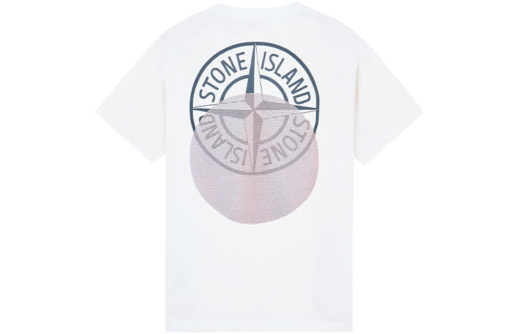 STONE ISLAND  White Logo Back Short Sleeve T-Shirt 76152NS94-V0001