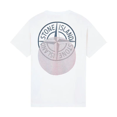 STONE ISLAND White Logo Back Short Sleeve T-Shirt 76152NS94-V0001