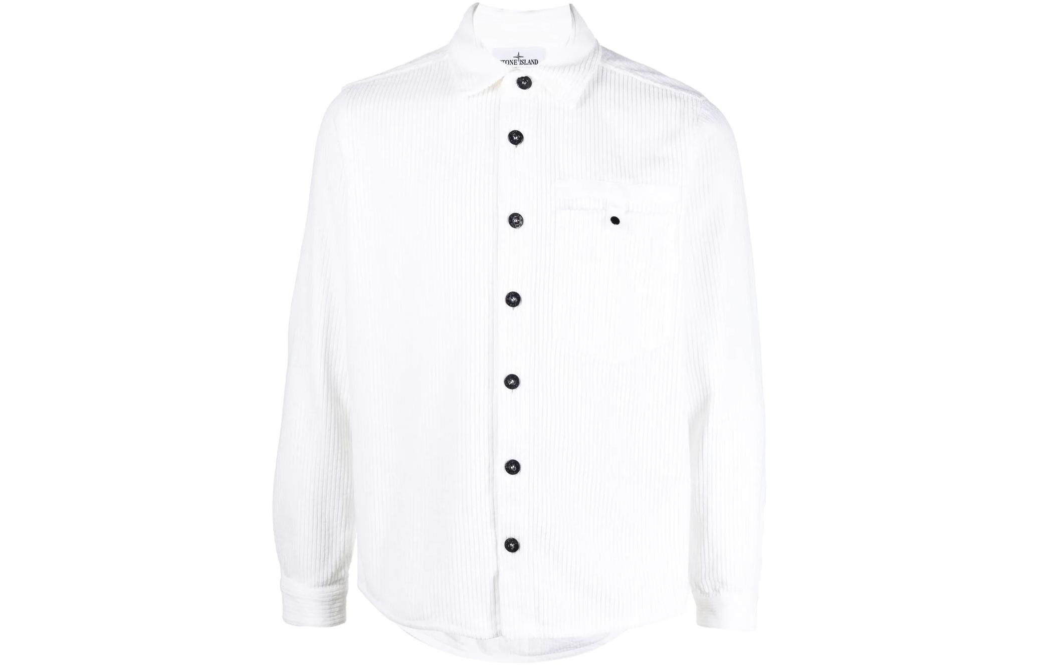 Order Stone Island  White Long Sleeve Casual Shirt with Pocket Design. 771511811-V0001